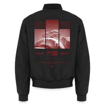 Green Tree Python Modern Reptile Keeper Streetwear - Unisex Bomberjacke - Schwarz - Hinten - AI Model Male 185 light (185cm)