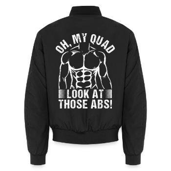 Gym Junkies Oh My Quad Calisthenics Fitness - Unisex Bomberjacke - Schwarz - Hinten - AI Model Male 185 light (185cm)