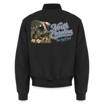 North Carolina Retro Vintage Tar Heel State Design - Unisex Bomberjacke - Schwarz - Hinten - AI Model Male 185 light (185cm)