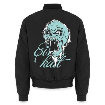 Skelett Eiskalt Blau - Unisex Bomberjacke - Schwarz - Hinten - AI Model Male 185 light (185cm)