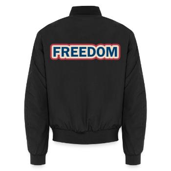 Freiheitsmutiges Patriotisches Statement-design - Unisex Bomberjacke - Schwarz - Hinten - AI Model Male 185 light (185cm)