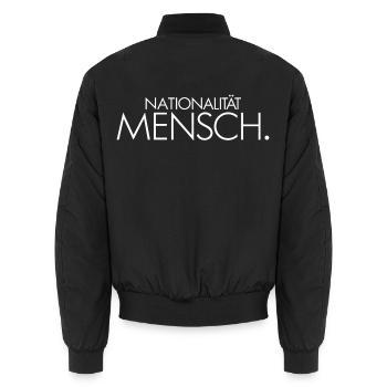 Mach Mensch Grunge Typo - Unisex Bomberjacke - Schwarz - Hinten - AI Model Male 185 light (185cm)