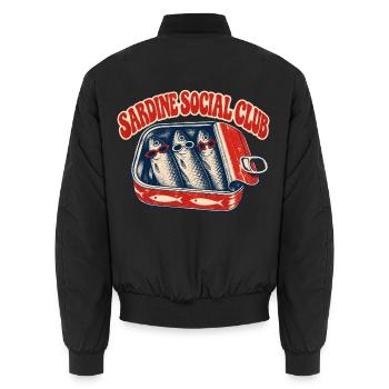 Sardine Social Club - Unisex Bomberjacke - Schwarz - Hinten - AI Model Male 185 light (185cm)