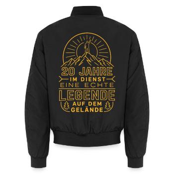 Dienstjubiläum 20 Jahre Arbeit - Unisex Bomberjacke - Schwarz - Hinten - AI Model Male 185 light (185cm)