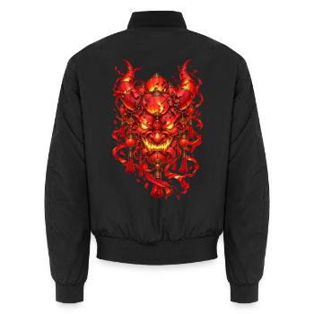 Chinesischer Dämon in roten Laternen und Ornamenten - Unisex Bomberjacke - Schwarz - Hinten - AI Model Male 185 light (185cm)
