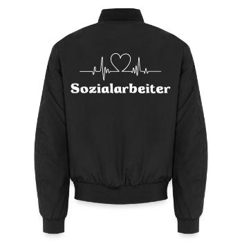 Sozialarbeiter - Unisex Bomberjacke - Schwarz - Hinten - AI Model Male 185 light (185cm)