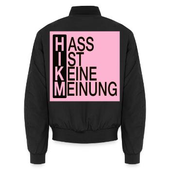 Hass is keine Meinung! - Unisex Bomberjacke - Schwarz - Hinten - AI Model Male 185 light (185cm)