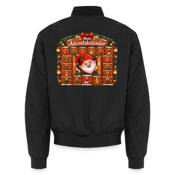 Mein Adventskalender Lebkuchenfreude - Unisex Bomberjacke - Schwarz - Hinten - AI Model Male 185 light (185cm)
