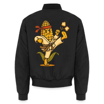 Karate Corn - Unisex Bomberjacke - Schwarz - Hinten - AI Model Male 185 light (185cm)