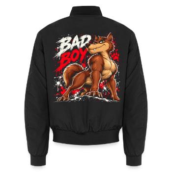 Bad Boy Wolf - Unisex Bomberjacke - Schwarz - Hinten - AI Model Male 185 light (185cm)