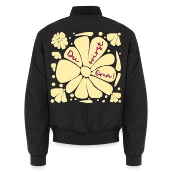 Du wirst Oma, Baby - Unisex Bomberjacke - Schwarz - Hinten - AI Model Male 185 light (185cm)