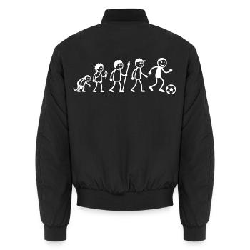  Evolution Fußballer Strichmänchen Fußballspieler - Unisex Bomberjacke - Schwarz - Hinten - AI Model Male 185 light (185cm)