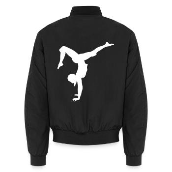 Gymnastik Tanz - Unisex Bomberjacke - Schwarz - Hinten - AI Model Male 185 light (185cm)