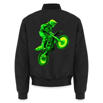 enduro grün - Unisex Bomberjacke - Schwarz - Hinten - AI Model Male 185 light (185cm)