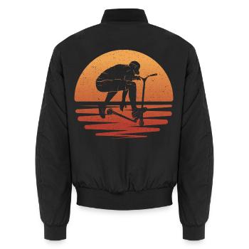 Scooter Tricks E-Roller Stunt Scooter - Unisex Bomberjacke - Schwarz - Hinten - AI Model Male 185 light (185cm)