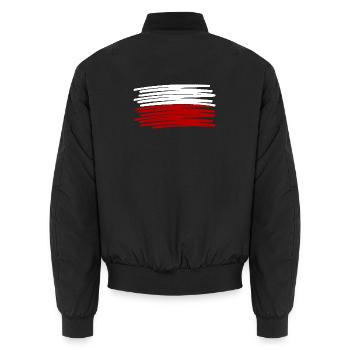 Polen Polska Fahne painted gemalt - Unisex Bomberjacke - Schwarz - Hinten - AI Model Male 185 light (185cm)