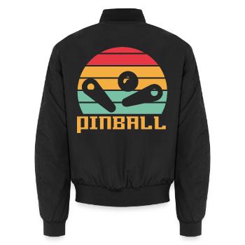 Flipper-Weinlese - Unisex Bomberjacke - Schwarz - Hinten - AI Model Male 185 light (185cm)