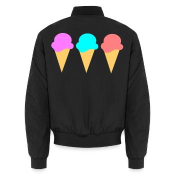 Eis Eiscreme Erdbeere Erdbeereis Sommer Festival - Unisex Bomberjacke - Schwarz - Hinten - AI Model Male 185 light (185cm)