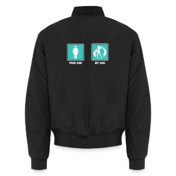Hatsune Miku - YOUR GIRL MY GIRL - Vocaloid Musik - Unisex Bomberjacke - Schwarz - Hinten - AI Model Male 185 light (185cm)