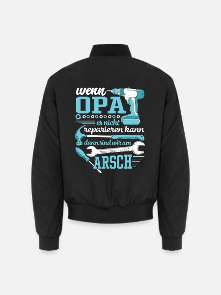 Wenn Opa es nicht reparieren kann - Unisex Bomberjacke - Schwarz