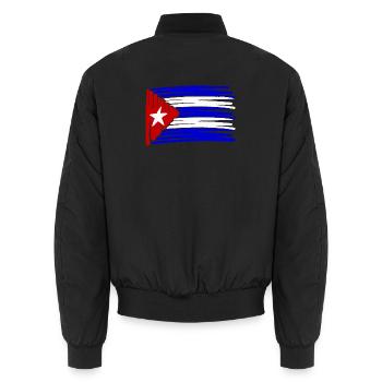 Kuba Flag Flagge painted gemalt Latino - Unisex Bomberjacke - Schwarz - Hinten - AI Model Male 185 light (185cm)