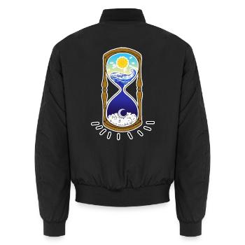 Sanduhr mit Sonne und Mond - Unisex Bomberjacke - Schwarz - Hinten - AI Model Male 185 light (185cm)