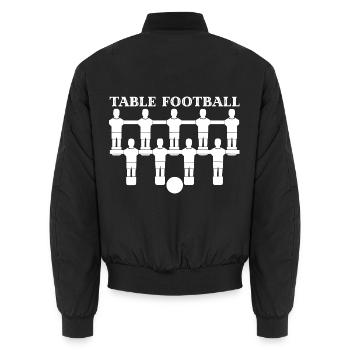 Turbulenter Tischfußball Kneipenduell - Unisex Bomberjacke - Schwarz - Hinten - AI Model Male 185 light (185cm)