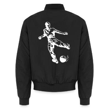 Fussball Fussballspieler - Unisex Bomberjacke - Schwarz - Hinten - AI Model Male 185 light (185cm)
