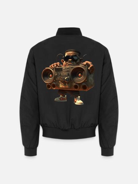 Hip-Hop mit Ghettoblaster - Unisex Bomberjacke - Schwarz