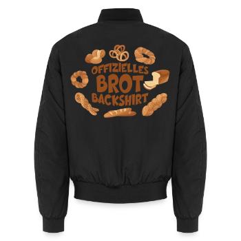 OFFIZIELLES BACKSHIRT BROT BÄCKER - Unisex Bomberjacke - Schwarz - Hinten - AI Model Male 185 light (185cm)