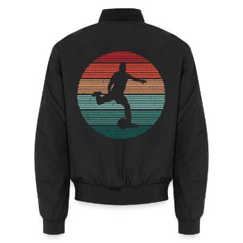Fußballer Vintage Fußballtrainer Fußballspieler - Unisex Bomberjacke - Schwarz - Hinten - AI Model Male 185 light (185cm)