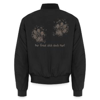Der freut sich doch nur! - Unisex Bomberjacke - Schwarz - Hinten - AI Model Male 185 light (185cm)