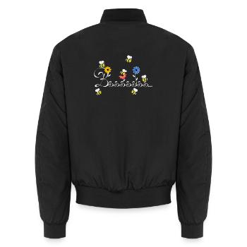 Hummel Biene Wespe Blumen Blüten Honig Frühling - Unisex Bomberjacke - Schwarz - Hinten - AI Model Male 185 light (185cm)