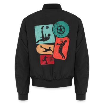 Fußball Fußballer Kinder Fußballspieler Jungen - Unisex Bomberjacke - Schwarz - Hinten - AI Model Male 185 light (185cm)
