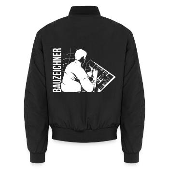 Kreativer Bauzeichner Bauentwurf - Unisex Bomberjacke - Schwarz - Hinten - AI Model Male 185 light (185cm)