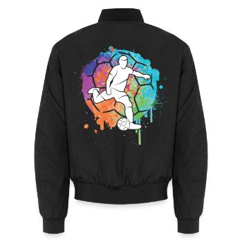Fußball Fußballer Mädchen Fußballspieler Jungen - Unisex Bomberjacke - Schwarz - Hinten - AI Model Male 185 light (185cm)