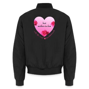 best mother in law - Unisex Bomberjacke - Schwarz - Hinten - AI Model Male 185 light (185cm)