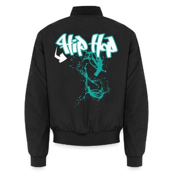 Hip Hop Rap-Musik - Unisex Bomberjacke - Schwarz - Hinten - AI Model Male 185 light (185cm)