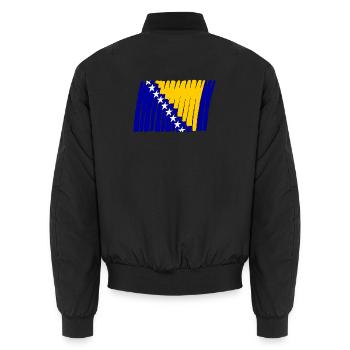 Bosnien Flag Flagge painted gemalt Star Sterne - Unisex Bomberjacke - Schwarz - Hinten - AI Model Male 185 light (185cm)