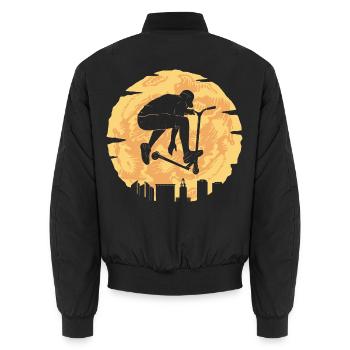 Stunt Scooter Grafik Roller Stuntroller Tretroller - Unisex Bomberjacke - Schwarz - Hinten - AI Model Male 185 light (185cm)