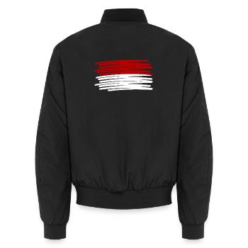 Monaco Monte-Carlo Flag Flagge painted gemalt - Unisex Bomberjacke - Schwarz - Hinten - AI Model Male 185 light (185cm)
