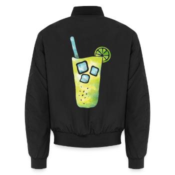 kühles Getränke mit Zitrone - Unisex Bomberjacke - Schwarz - Hinten - AI Model Male 185 light (185cm)
