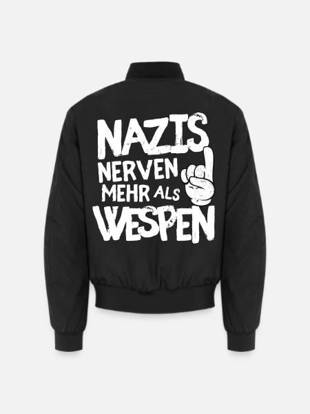 Nazis nerven mehr als Wespen - Unisex Bomberjacke - Schwarz