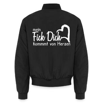 Mein Fick dich kommt von Herzen - Unisex Bomberjacke - Schwarz - Hinten - AI Model Male 185 light (185cm)