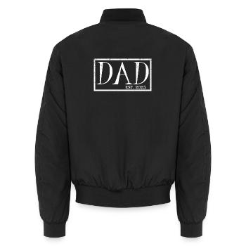 Dad est.2025 - Unisex Bomberjacke - Schwarz - Hinten - AI Model Male 185 light (185cm)
