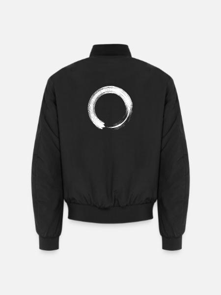 Kreis Design Symbol Bürste weiß - Unisex Bomberjacke - Schwarz
