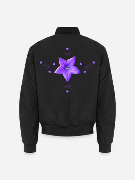 Glockenblume lila Blume - Unisex Bomberjacke - Schwarz