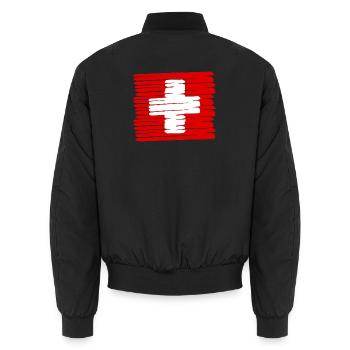 Swiss - Unisex Bomberjacke - Schwarz - Hinten - AI Model Male 185 light (185cm)