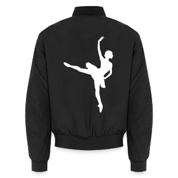 Ballerina Tänzerin - Unisex Bomberjacke - Schwarz - Hinten - AI Model Male 185 light (185cm)