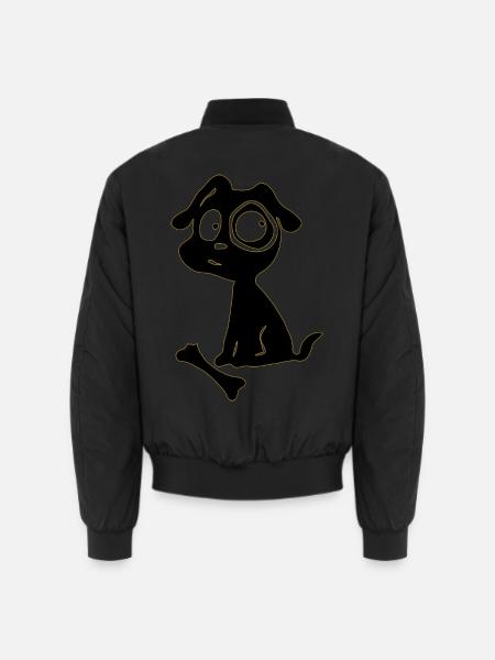 Neon Hundchen Skizze - Unisex Bomberjacke - Schwarz